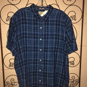 New LUCKY BRAND Short Sleeve Plaid Shirt Size XXL